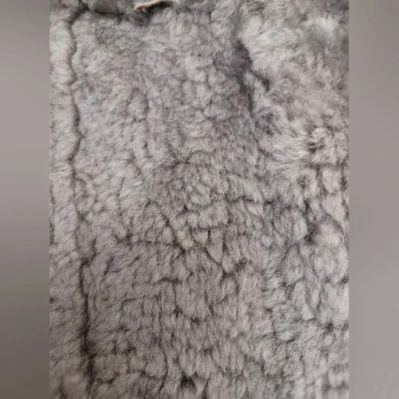 Zaklady Futrzarskie Vintage  Gray Leather Sherpa Lined Coat Size 52 - Picture 12 of 14